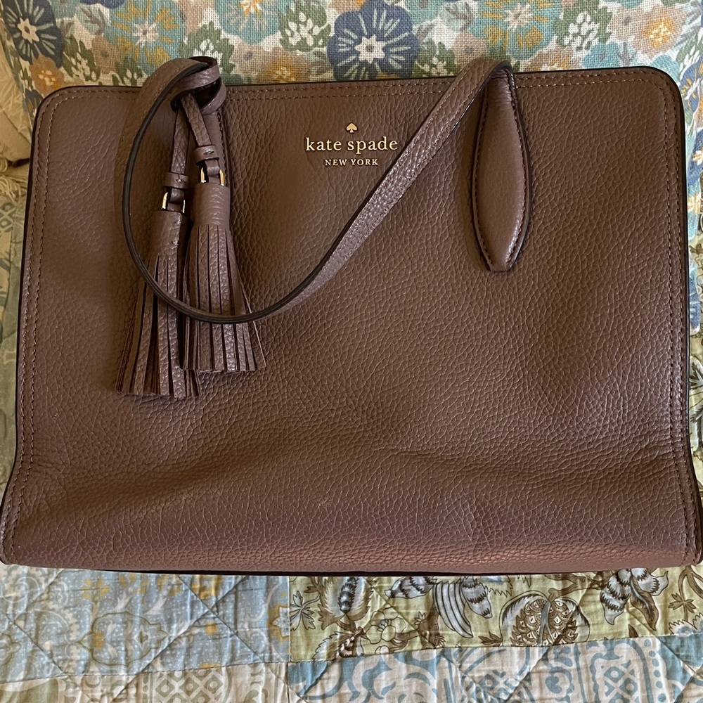 Kate Spade Chocolate Brown Tote with Tassels
